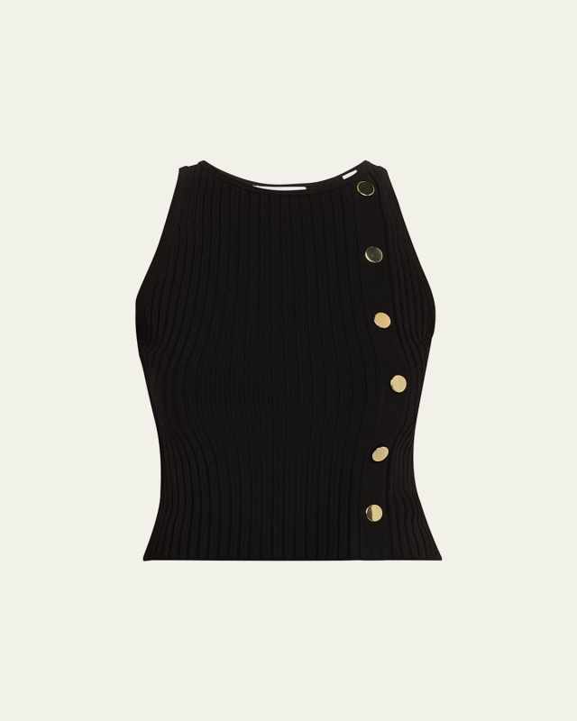 Tanner Buttoned Rib Midi Skirt